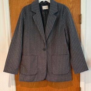 Universal Thread Gray Pinstripe Blazer Jacket Women’s Size L